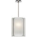 Textured Glass LED 12.4 inch Beige Silver Pendant Ceiling Light in 3000K LED, Metallic Beige Silver, Frosted Granite, Oversized